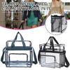 Unisex Transparent Travel Bag with Mesh Side Bag Portable Lightweight Hiking Trip Pack for Fitness Workout