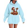 Women's Casual Comfortable Long-Sleeved Christmas Letter-Printed Warm Hooded Crew-Neck Sweatshirt