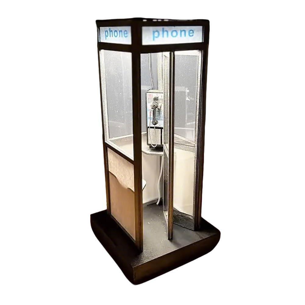 Telefonzellen-Stil Tischlampe, Dekorative Nachtlampe, Atmosphärelicht für Schlafzimmer und Wohnzimmer, Kreative Ornamente, Geschenke