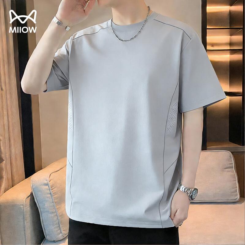 MiiOW Men s Ice Silk Quick-Dry Round Neck T-Shirt L