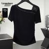 Damen T-Shirt mit Perlen und kurzen Ärmeln