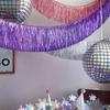 2/1Pack Foil Fringe Garland Metallic Tinsel Streamers Banner Hanging for Parade Floats Birthday Wedding Christmas Party Decors