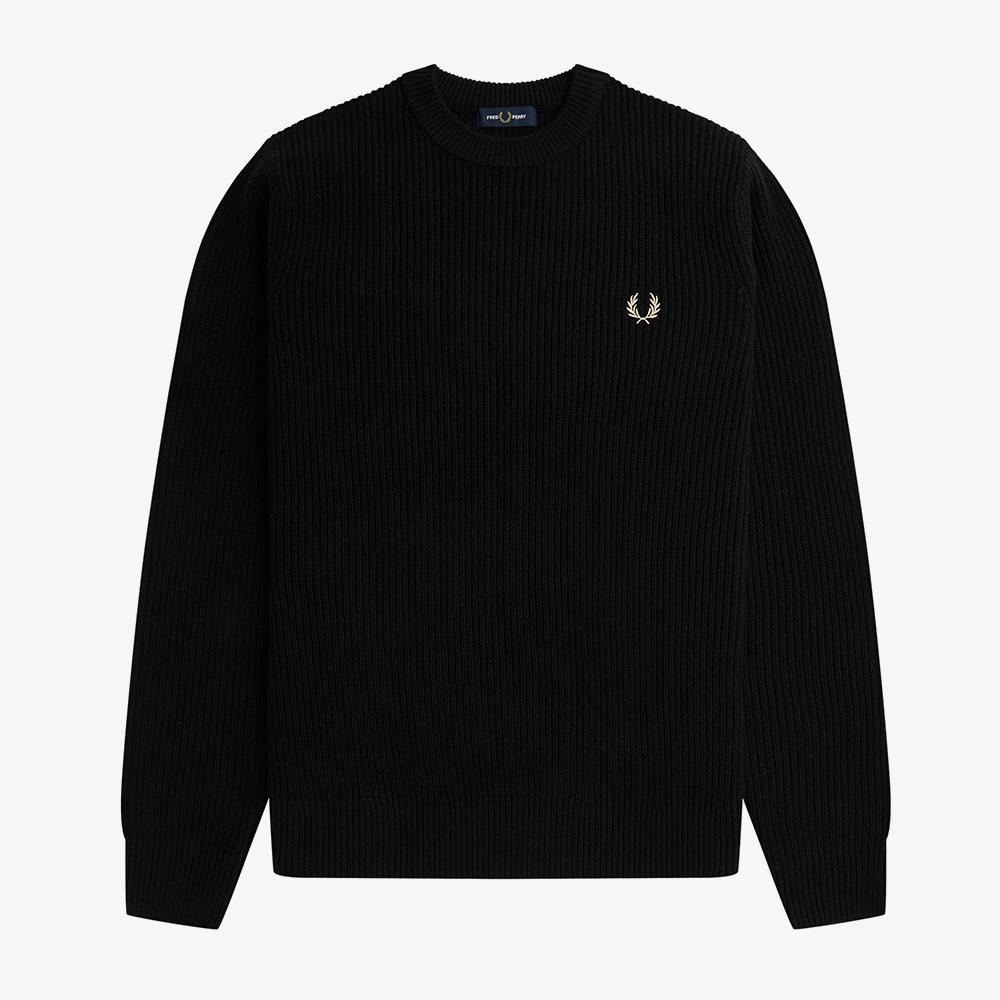 Fred Perry [Sharp] Textured Lambswool Knit (102) Afpm2336539-102 Black/S