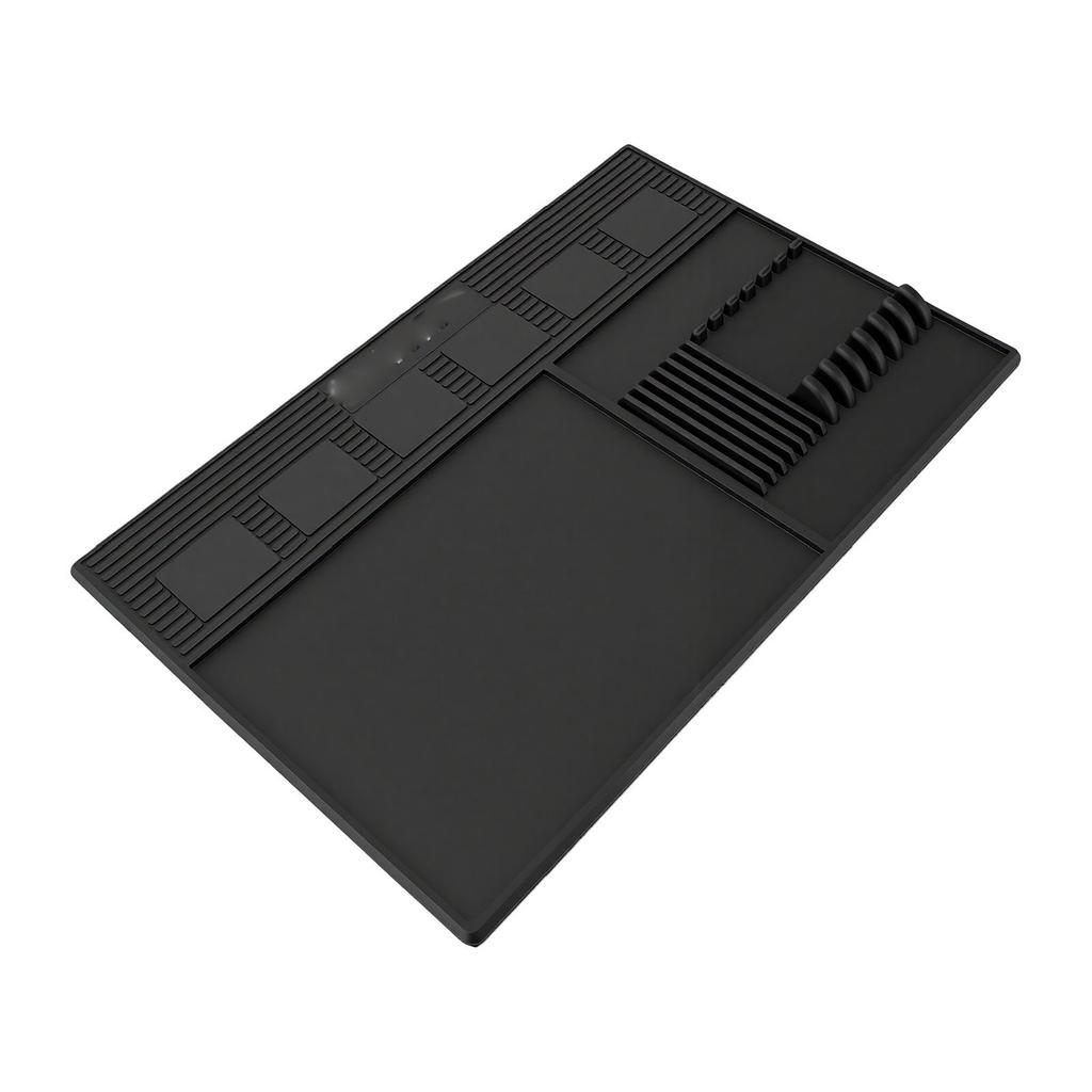 Magnetic Barber Mat 6 Strong Magnets Scissor Comb Slots Non Slip Heat Resistance Water Proof Barber Tool Mat Large Size