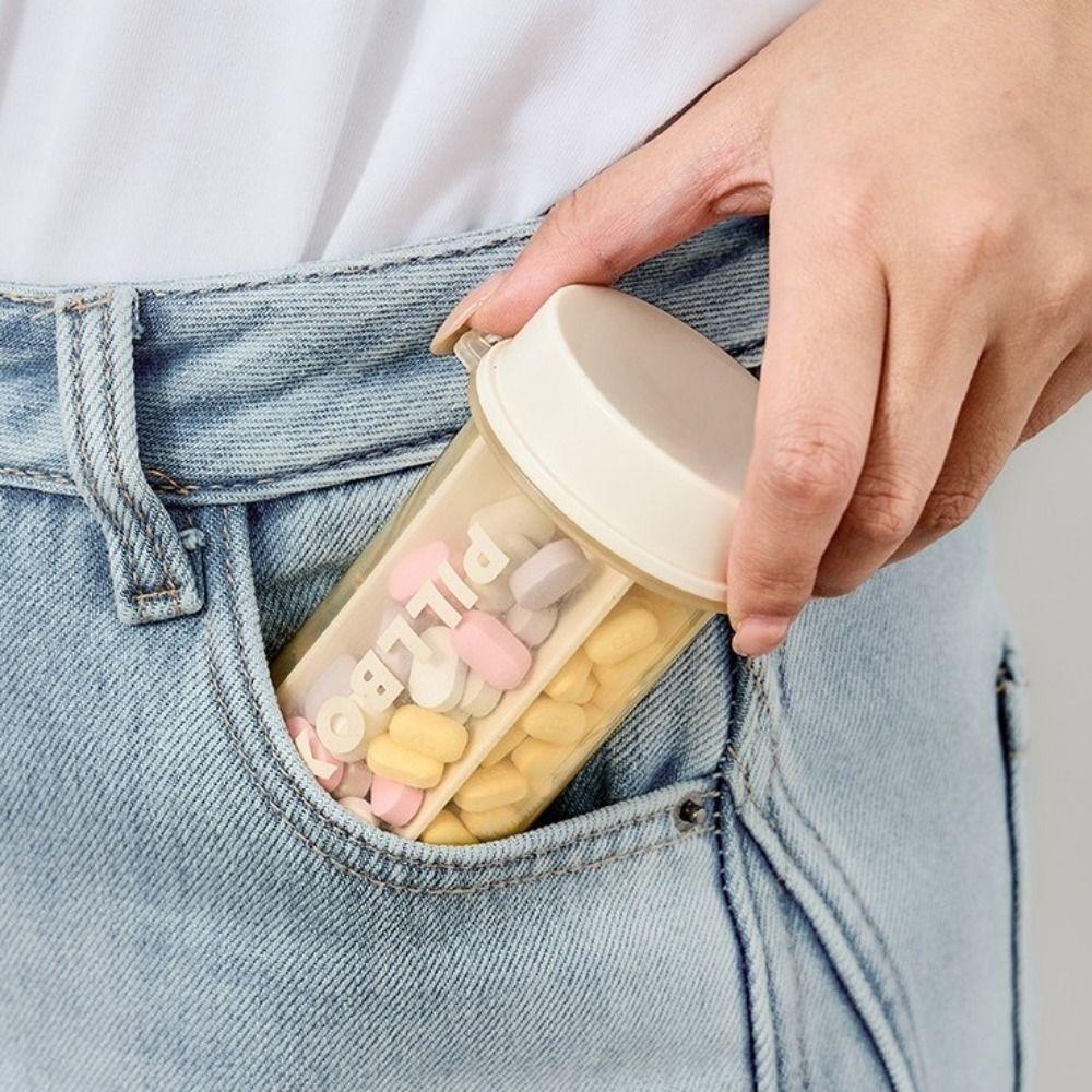Portable 4 Grids Pill Box Moisture-proof Pill Storage Box Portable Pill Dispenser  for Home