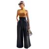 Womens High Waist Pu Leather Pants With Metal Zipper For Nightclub Dress Up
