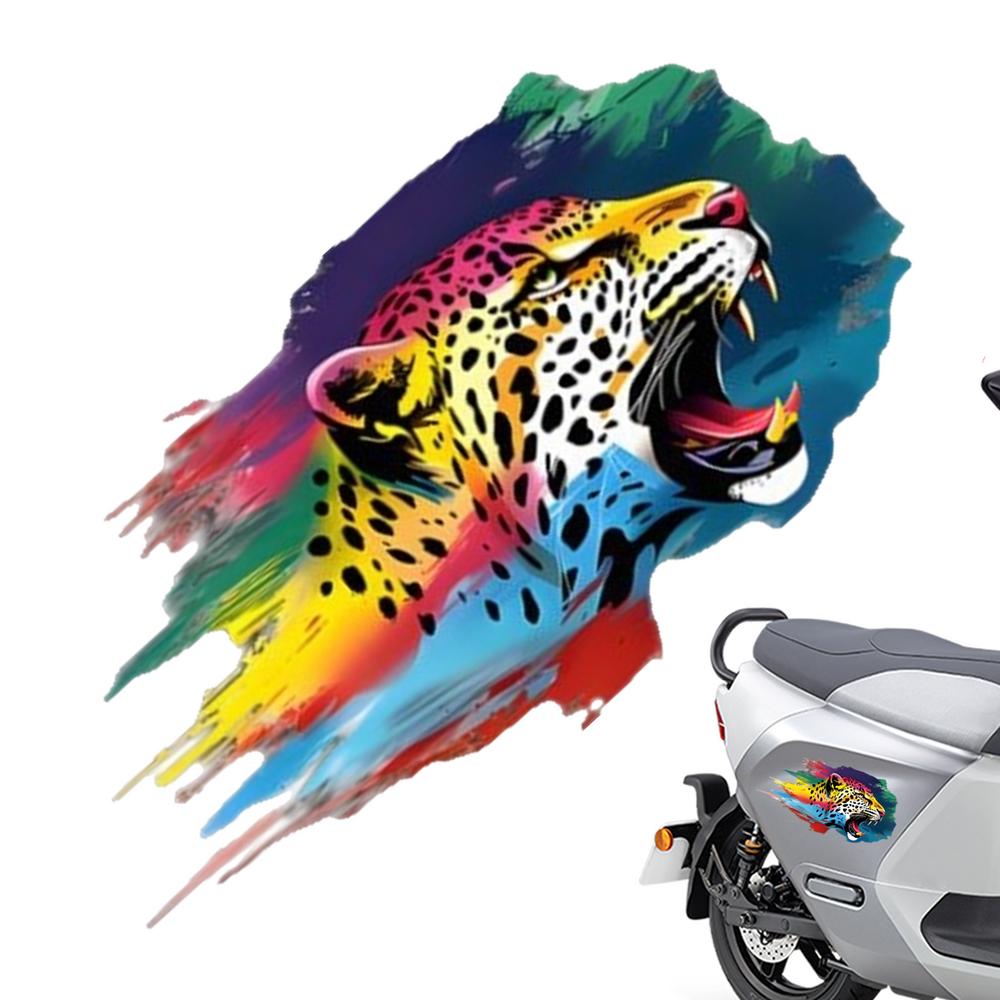 

Наклейка на бампер тигра, автомобильные наклейки, водонепроницаемая наклейка тигра леопарда для автомобиля, красочные наклейки с изображением головы животного для транспортных средств