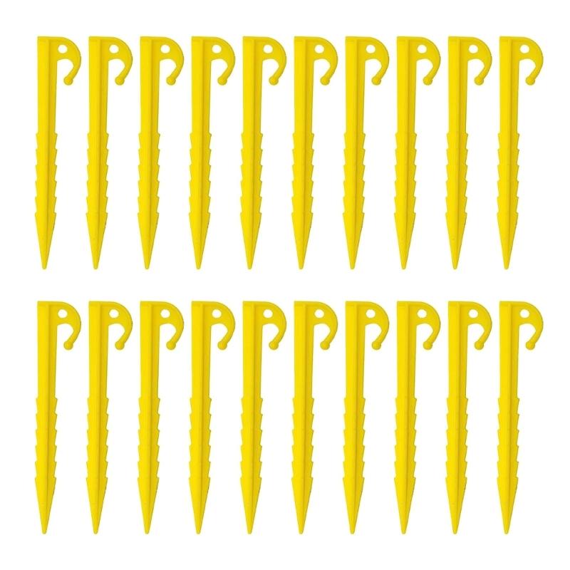20Pcs Canopy Stake Spirals Plastic Tent Peg Outdoor Blanket Stakes Yard Lawn Peg