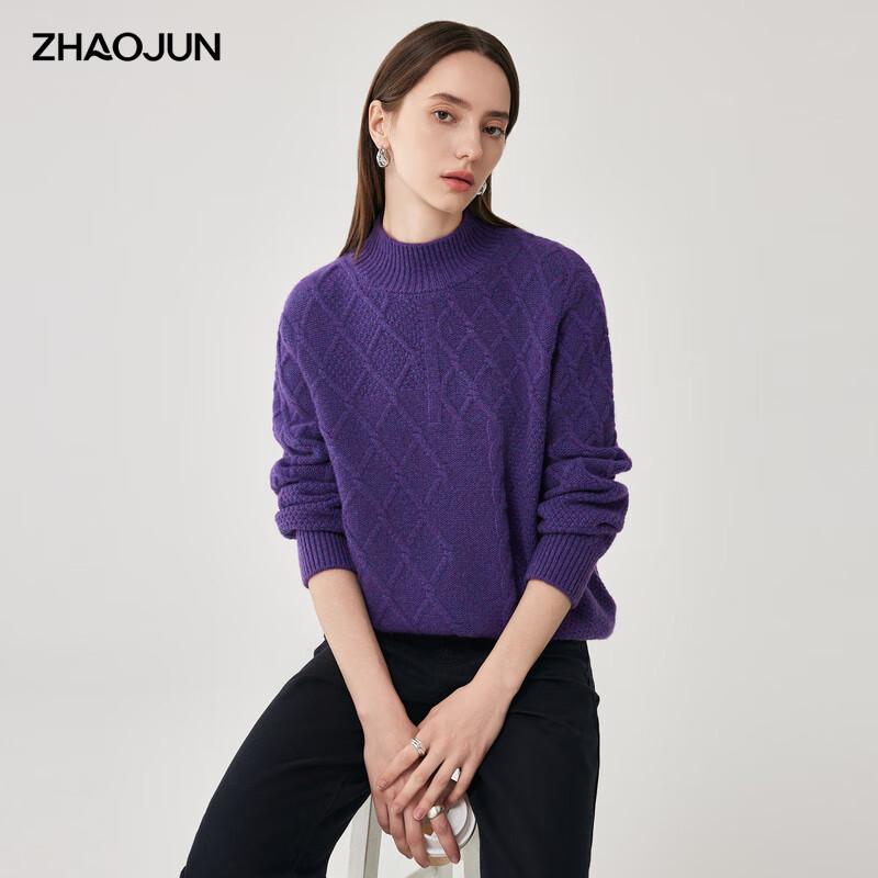 

Zhaojun Women s Cable Knit Half-Turtleneck Wool Sweater L