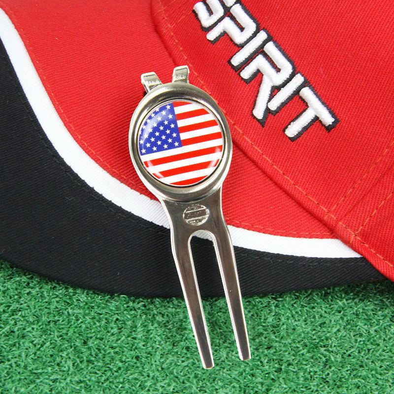 1pc Golf Divot Repair Tool with Golf Ball Tool Pitch Groove Cleaner Golf Accessories Putting Green Fork Training Aids 5