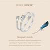 BAMOER Three Layer 0.5 CT Moissanite Coiled Ring 925 Sterlin Silver D Color Moissanite Stackable Promise Wedding Ring Party Gift