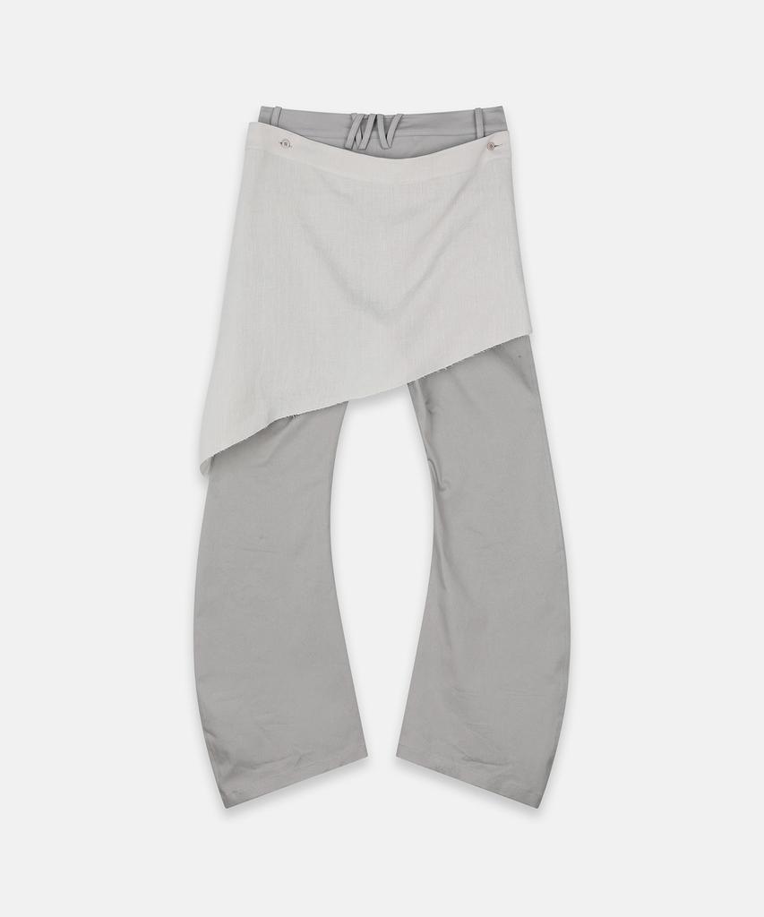 Nash Detachable Layered Skirt Pants Ash Beige