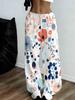floral printed wide-leg sweatpants, drawstring waist design, women's comfortable and loose version