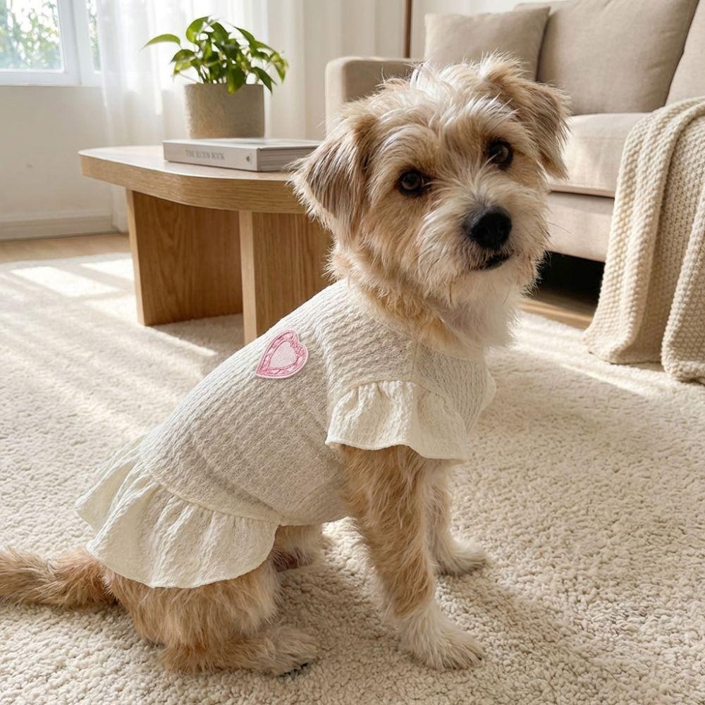 Flying Sleeve Dog Princess Dress Breathable Mesh Princess Apparel Pet Cake Skirt  Daily Wear