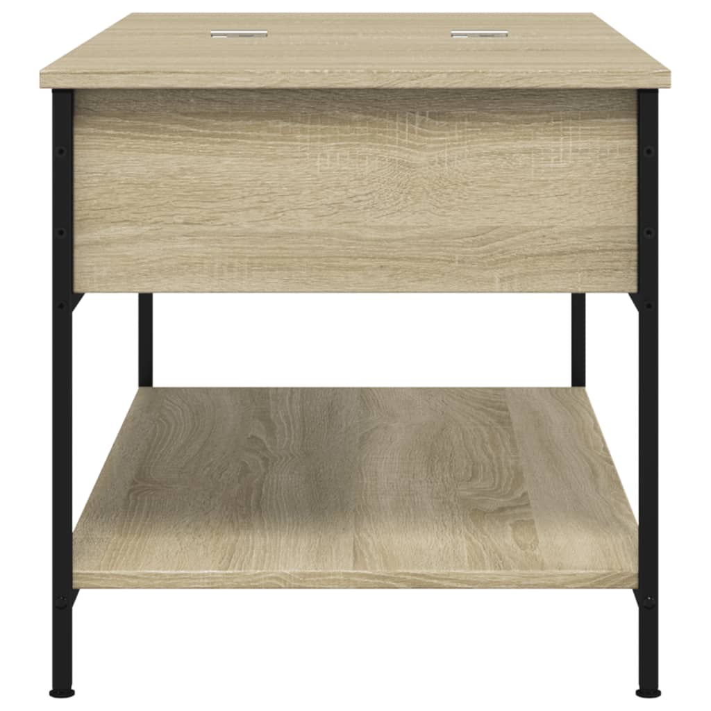 Coffee Table Sonoma Oak 100x50x50 cm Wood Based Material and Metal