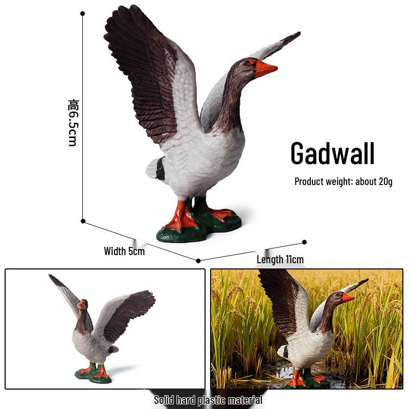 Realistic Farm Animal Models: Big Yellow Duck, Rooster, Turkey, Goose, and Swan