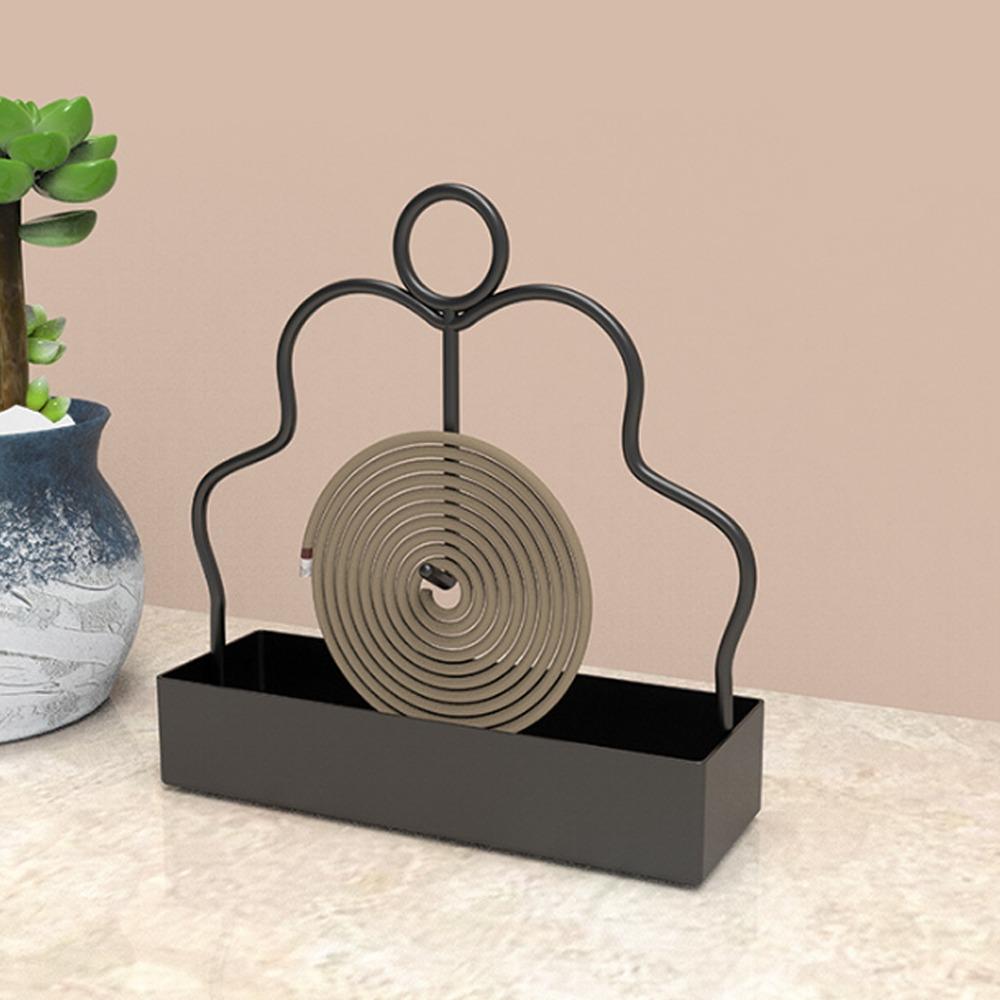 Iron Mosquito Coil Holder Anti Scalding Mosquito Incense Holder Incense Storage Rack  Camping чёрный
