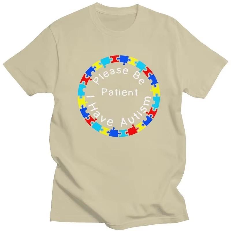 Please Be Patient I Have Autism Graphic Tee Cotton Short Sleeve T-Shirt