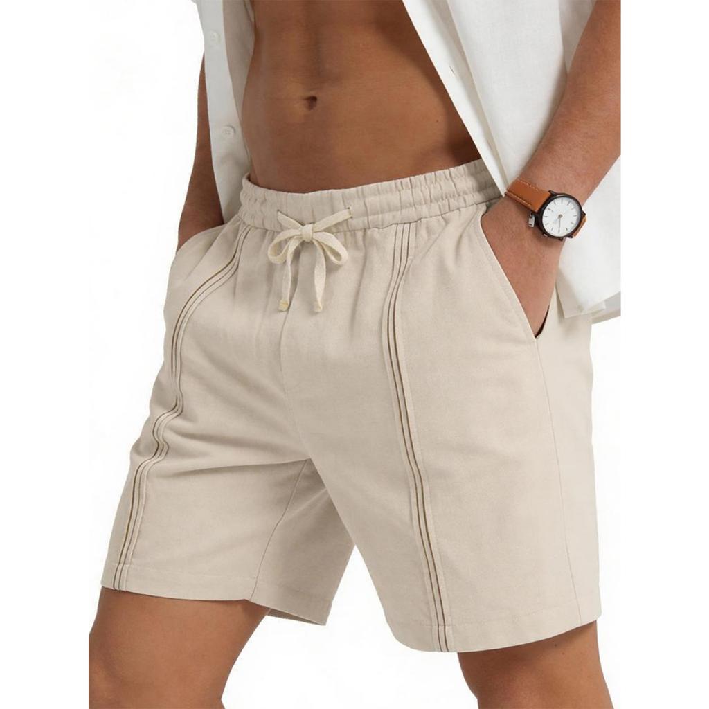 Men's Sport Casual Beach Pants - Men's Lightweight Linen Loose Five-pocket Shorts