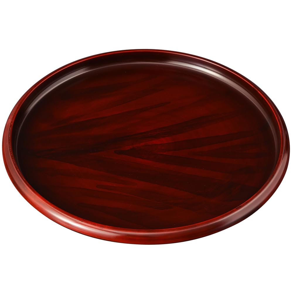 Nakanishi Koge Shigi Round Tray NS Black Ebony Grain Finish 30cm Made in Japan 2050051