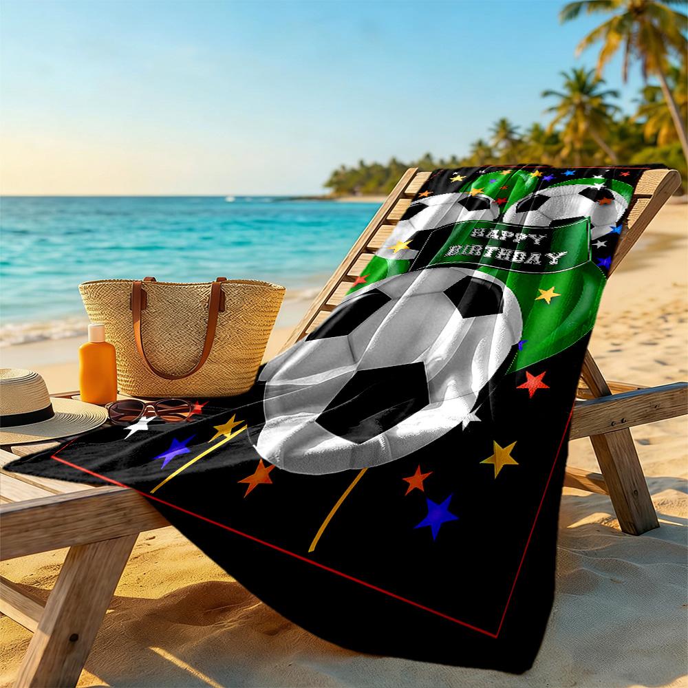 Soccer Beach Towel High Absorbency & Quick-Dry Comfortable Lightweight
