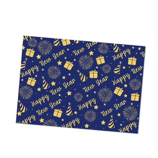 5Pcs Christmas Wrapping Paper Gold Foil Gift Wrap with Holiday Tree Designs Flower Bouquet Packing Paper for DIY Present Packaging