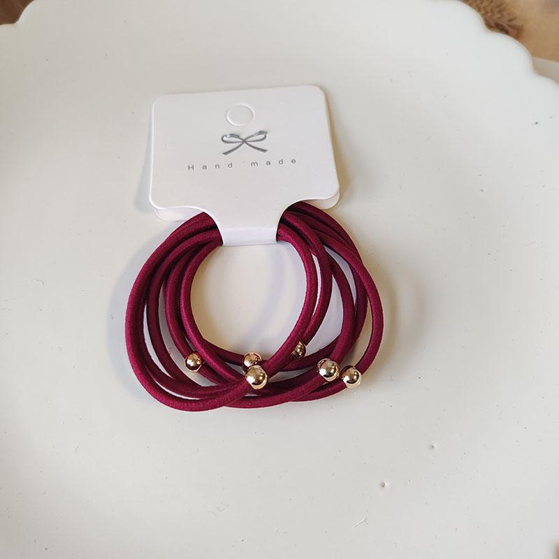 6pc Elegant Good Solid High Elastic Hairbands Hair Tie Rope for Women Girls Kids Ponytail Holder Cute Hair Accessories