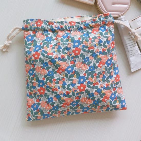 Fruit Print Drawstring Storage Bag Change Coin Lipstick Headphone Pouch Mini Cute Candy Jewelry Pocket Organizer Cosmetic Bags