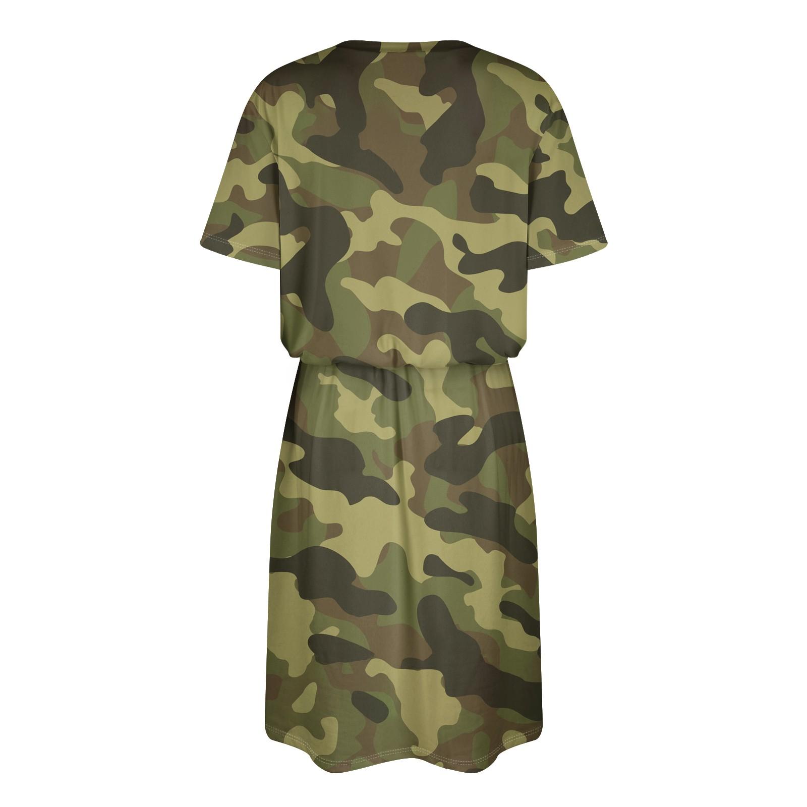 Женское свободное свободное повседневное платье с круглым вырезом и короткими рукавами — фото 5