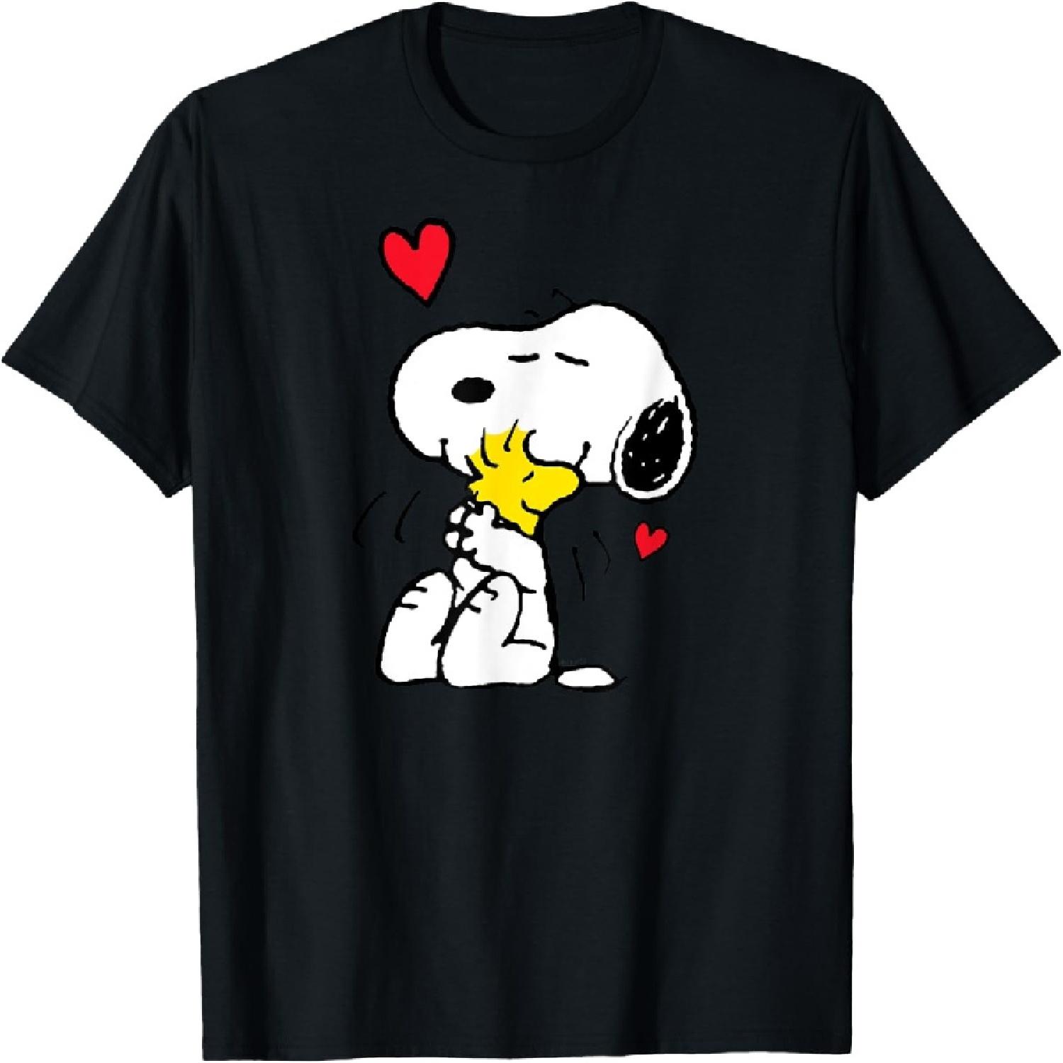 Peanuts Valentine Snoopy and Woodstock Lots of Love Short Sleeve T-Shirt S