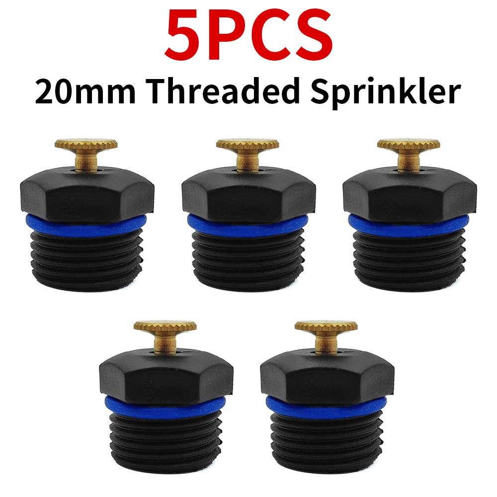 WUJIE 5PCS 20mm Adjustable Watering Sprinkler 1/2'' Thread Spray Nozzle Garden Lawn Drip Irrigation System Kit Home Garden Tools