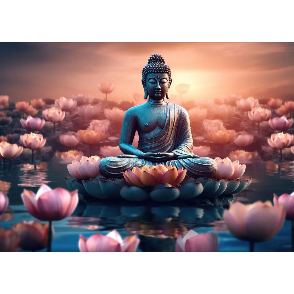 Zen Religion Meditation Buddhism Poster and Print Canvas Painting Wall Art Buddha In Nature Abstract Picture for Room Home Decor