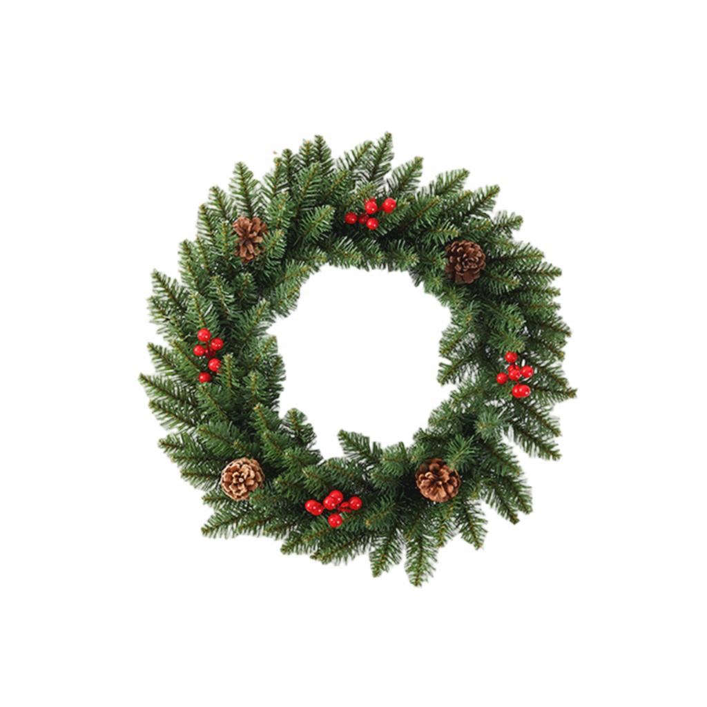 60cm Christmas Wreath Artificial Flower Decoration Wreath Door Hanging Wall Hanging With Lightstrip