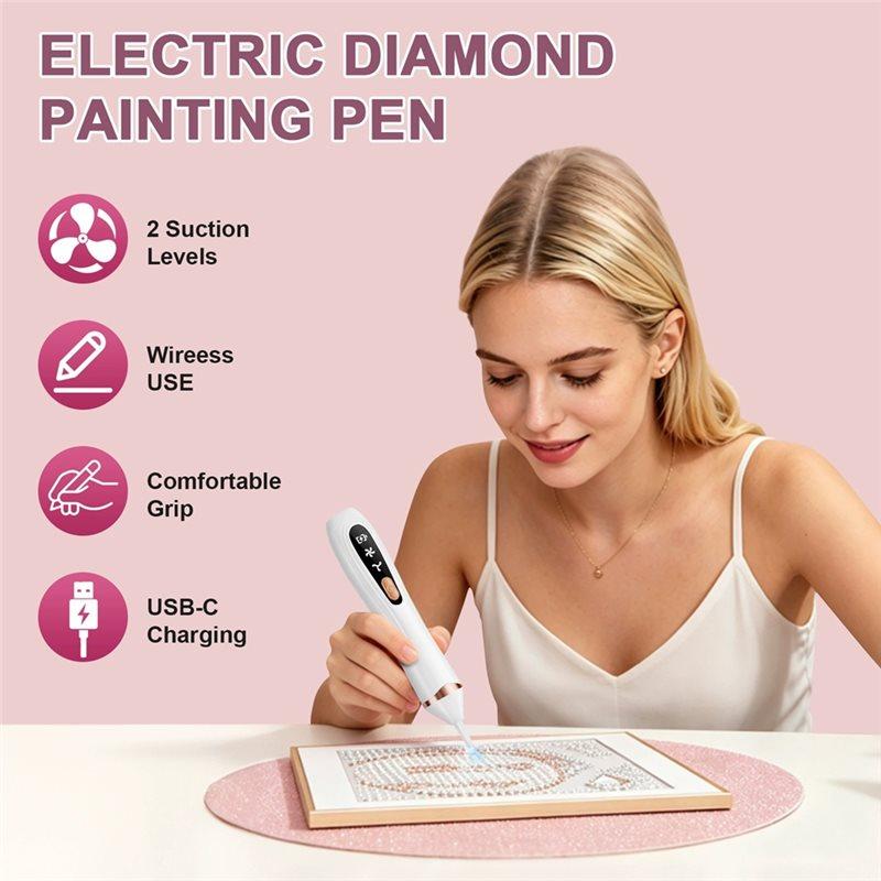 ABKP-Smart Display Electric Diamond For Painting Pen Automatic Rechargeable DIY Drill For Painting Accessories