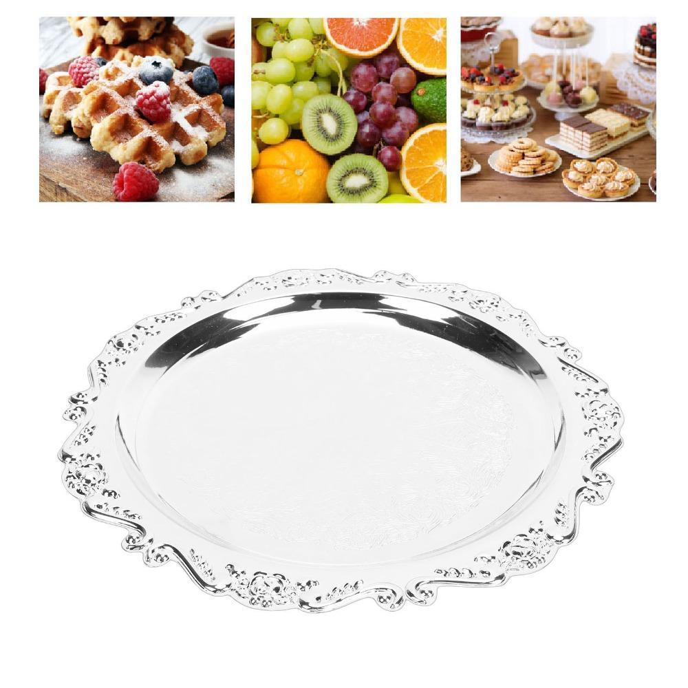 Solid Metal Mini Tray Retro Embossed Carved Desktop Organizer Serving Dish Cosmetic Placement