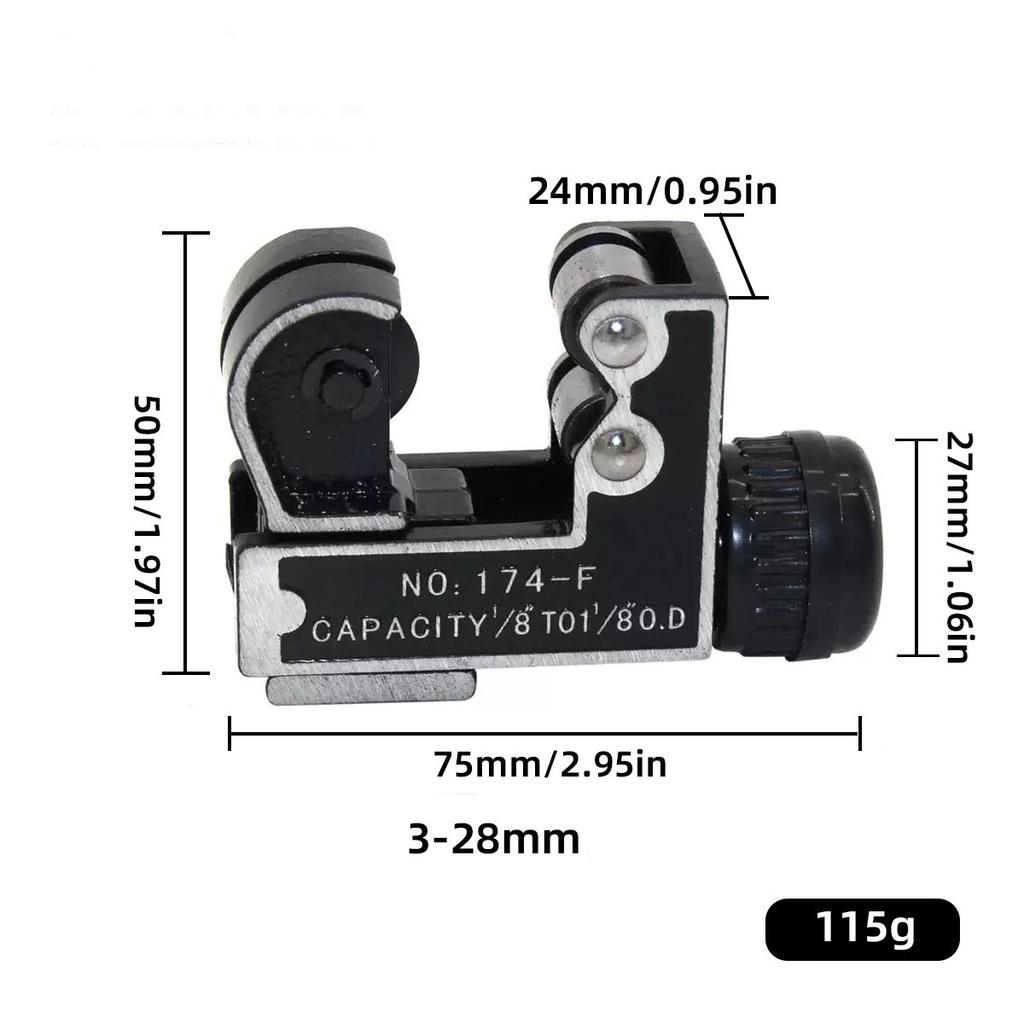 Tube Cutter 3-28mm, High Precision Pipe Cutting Tool for Copper, Aluminum, PVC & Thin Wall Steel Pipes