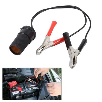 12V Car Charger Battery Terminal Clamp Clip Extension Cord Smoke Igniter Adapter Cable for Truck Trailer Motorcycle Outdoor Power Source Charging