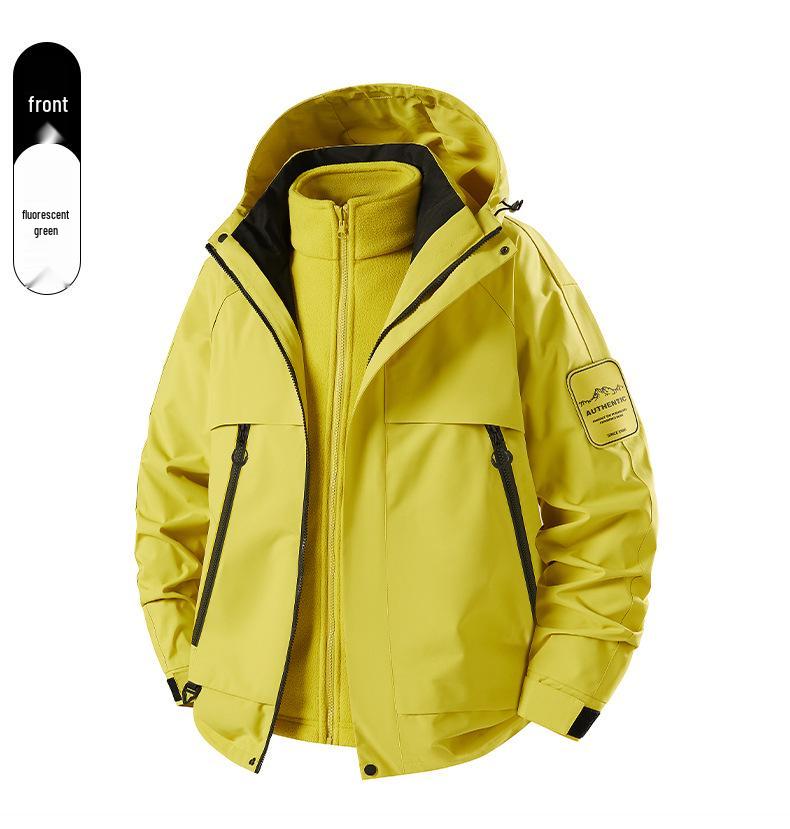 2025 Custom Logo Men's & Women's 3-in-1 Mountaineering Detachable Fleece Jacket Set