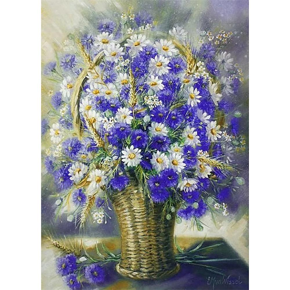 DIY Diamond Painting Flowers Cross Stitch Kit Mosaic Art Diamond Painting Full Circle Diamond Home Decoration