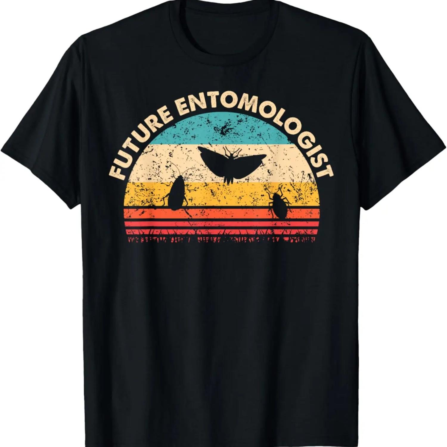 Будущий энтомолог Плакат с насекомыми Костюм Охотник на жуков Футболка S