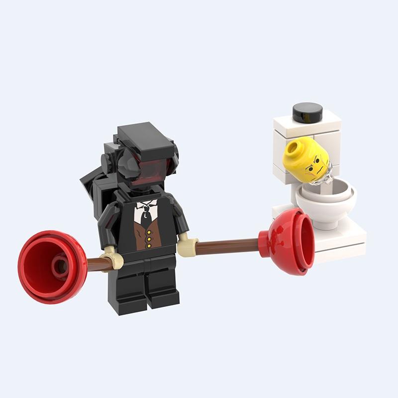 High-quality Abs Small Building Blocks Diy Toy Set For Kids Toilet Man Vs Invincible Warrior