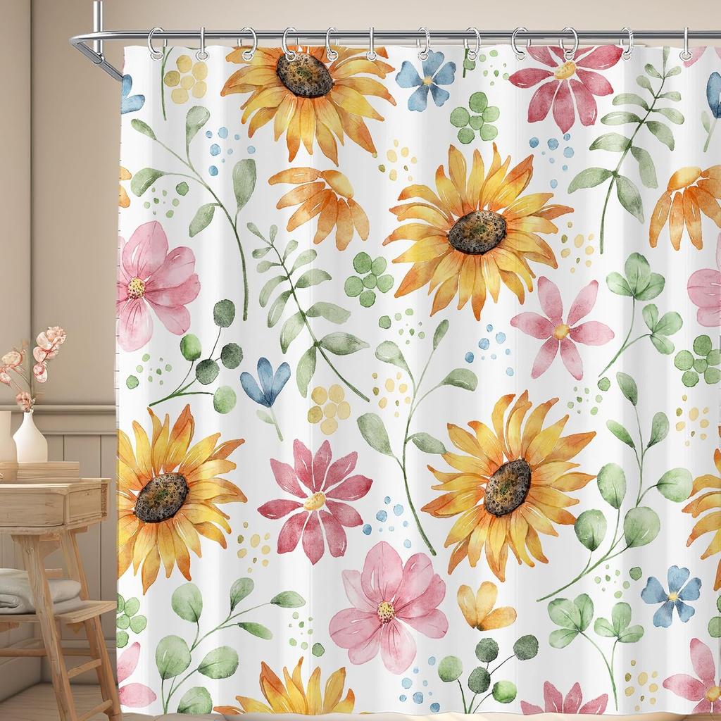 Red Floral Blossom Shower Curtain for Bathroom Plum Asian Japanese Cherry Blossoming Weeping Flower Bathtub Decor Waterproof