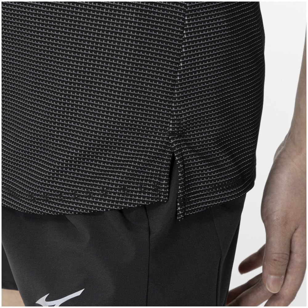 Mizuno Dry Aeroflow Breathable Running Size S Women's T-Shirt, Black, (J2MAA788)