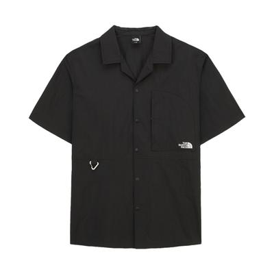 Outdoor Workwear Solid Color Single-Breasted Loose Short Sleeve Polo Shirt Unisex Shirts Black NH8SR02A
