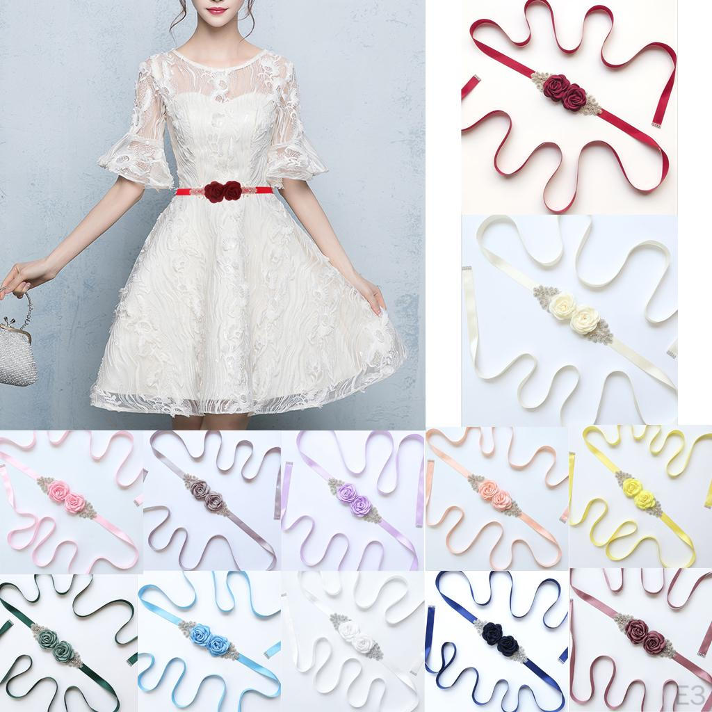 Bridal Flower Rhinestone Sash Belts Elegant Gorgeous Pretty for Wedding Party Prom Evening Dresses