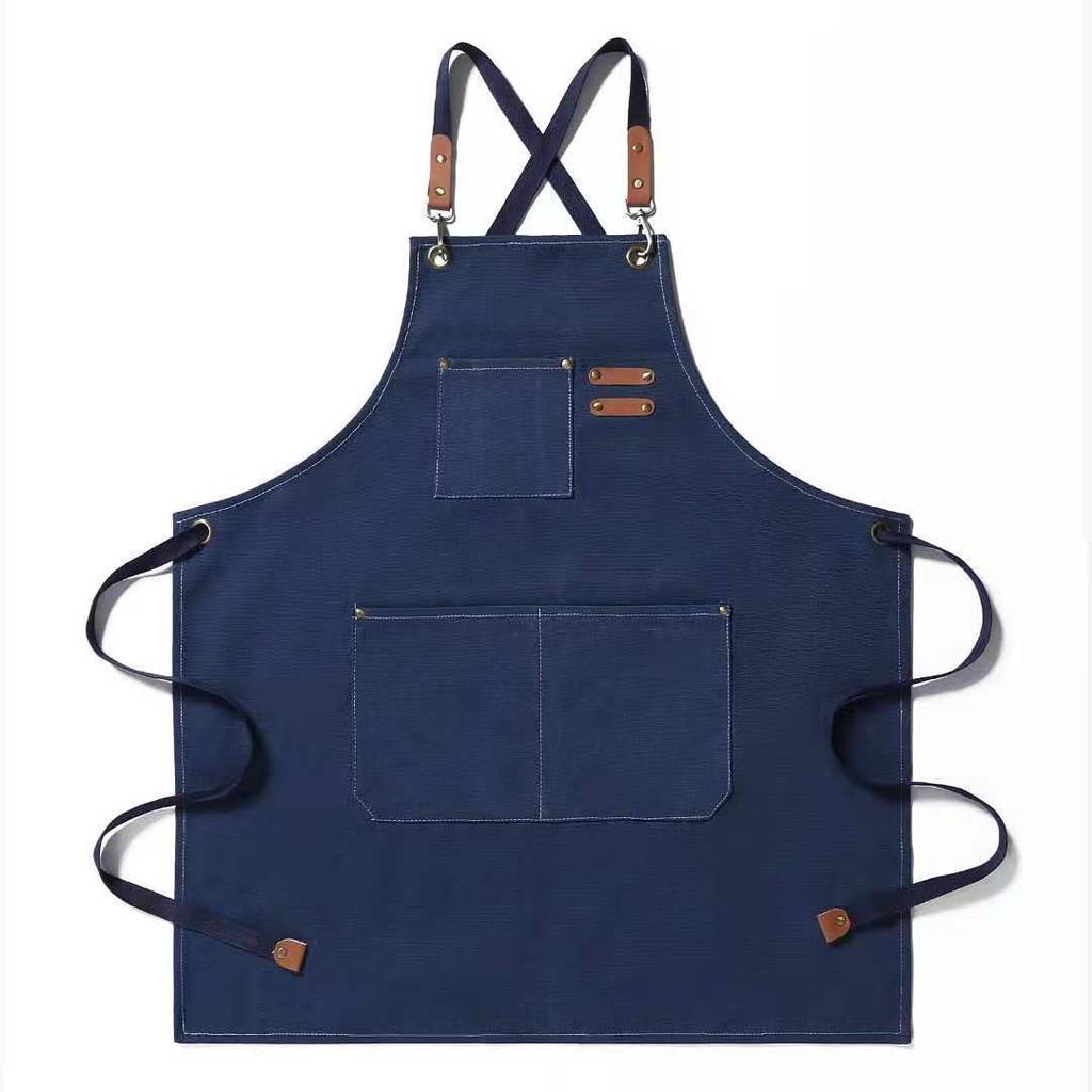 Thickened Cotton All Canvas Apron Coffee Barbershop Milk Tea Shop Home Kitchen