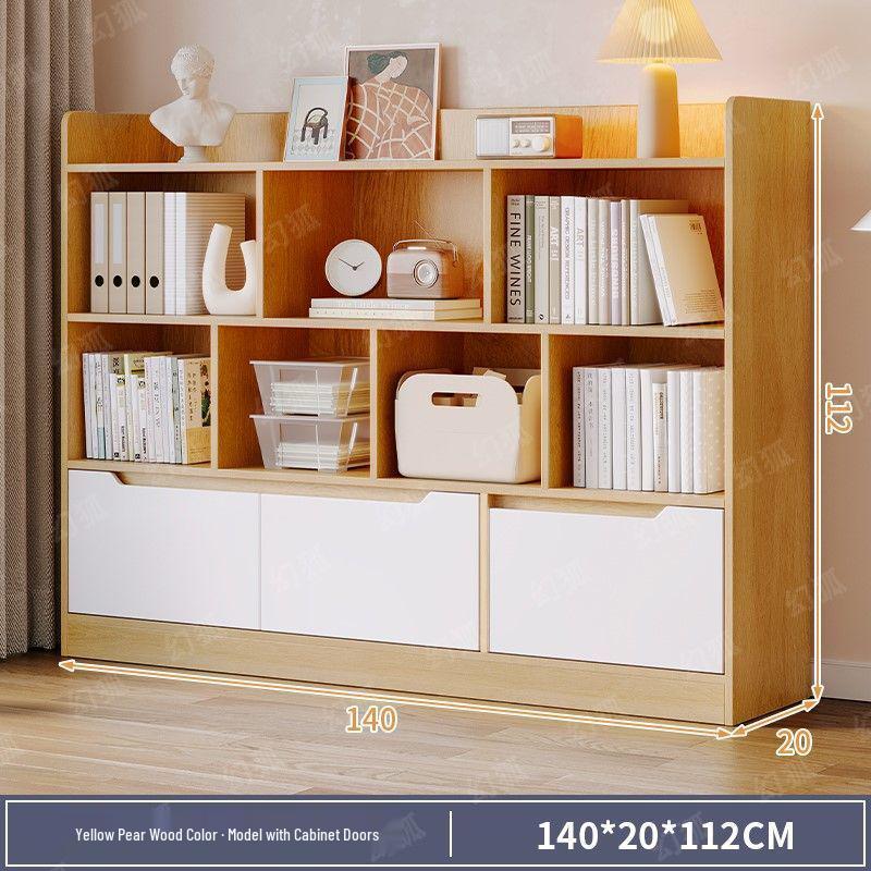 Freestanding Multi-Layer Bookshelf and Storage Cabinet for Bedroom
