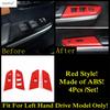 A Pillar Ring Water Cup Holder Gear Shift Panel Head Light Lamp Cover Trim For Toyota Tundra 2014 - Red Accessories Interior