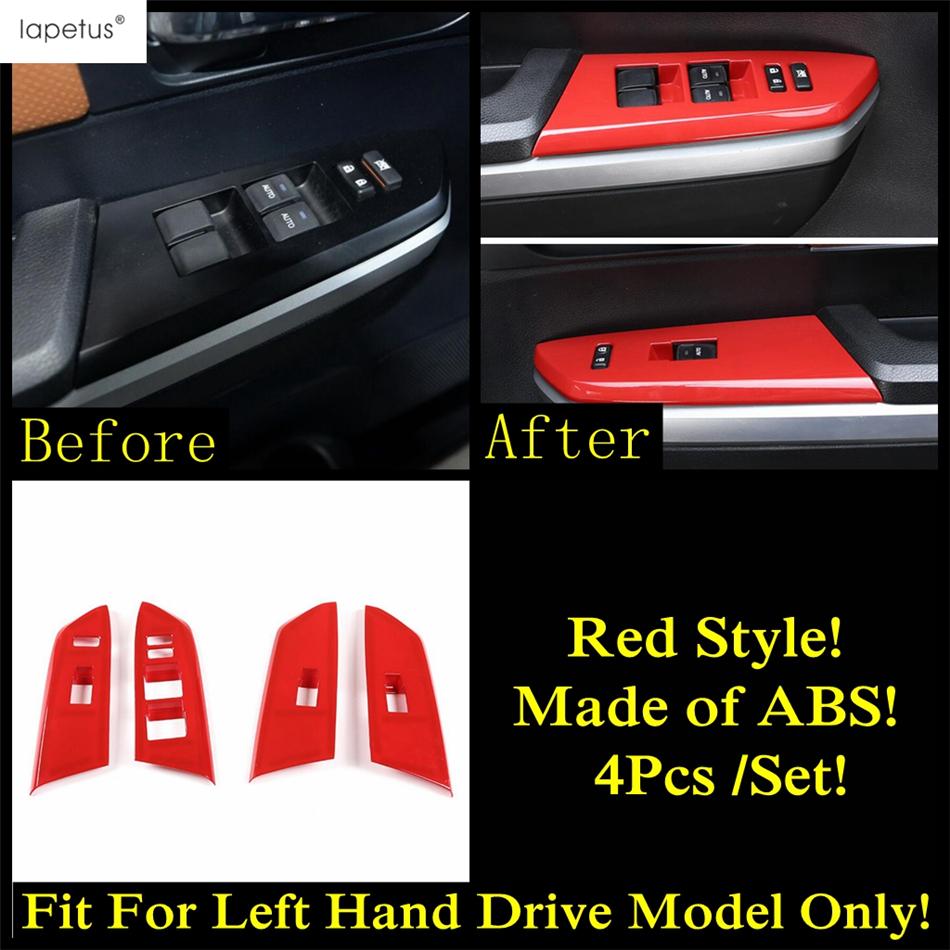 A Pillar Ring Water Cup Holder Gear Shift Panel Head Light Lamp Cover Trim For Toyota Tundra 2014 - Red Accessories Interior