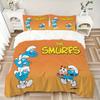 Smurf Smurfs Print 3Pcs Bedding Setduvet Cover With 2 Bedropillowcase Home Birthday Gift